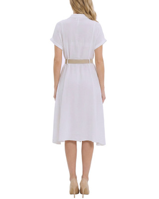 Thumbnail 2: Ny Collection Women's Solid Belted A-line Dress 