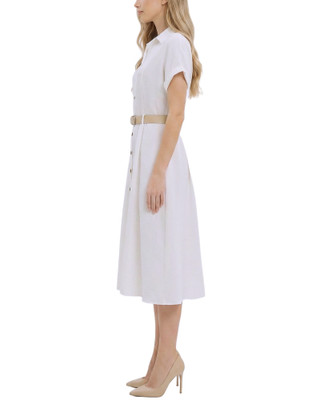 Thumbnail 4: Ny Collection Women's Solid Belted A-line Dress 