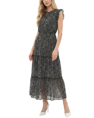 Thumbnail 1: Ny Collection Petite Floral Tiered Midi Dress 