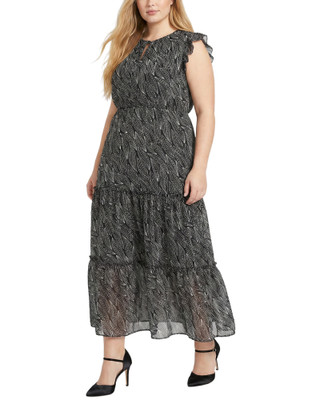 Thumbnail 1: Ny Collection Plus Floral Tiered Midi Dress 