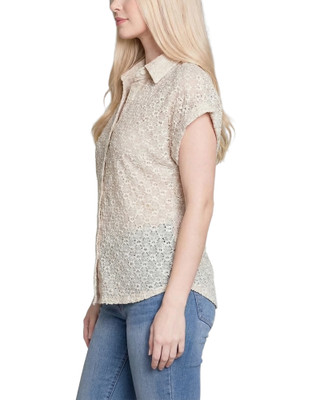 Thumbnail 2: Ny Collection Petite Lace Short Sleeve Top 