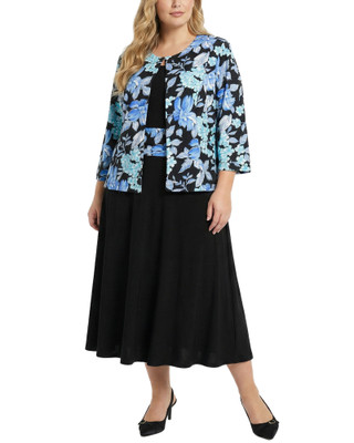 Thumbnail 1: Ny Collection Plus Jacket & Dress Set 