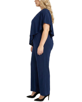 Thumbnail 4: Ny Collection Plus Knit Cape Top Jumpsuit 