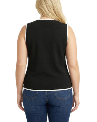 Thumbnail 2: Ny Collection Plus Contrast Edge Sleeveless Vest 