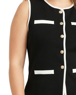Thumbnail 4: Ny Collection Plus Contrast Edge Sleeveless Vest 