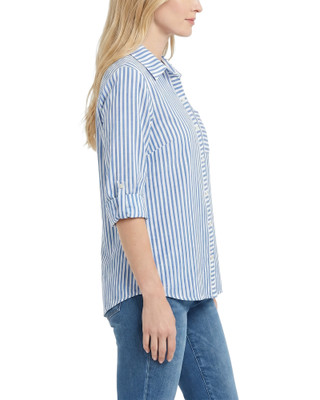 Thumbnail 2: Ny Collection Women's Striped Button Down Top 