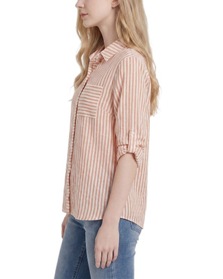 Thumbnail 3: Ny Collection Women's Striped Button Down Top 