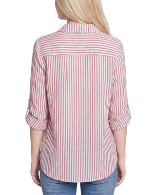 Thumbnail 3: Ny Collection Women's Striped Button Down Top 
