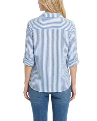 Thumbnail 3: Ny Collection Women's Striped Button Down Top 
