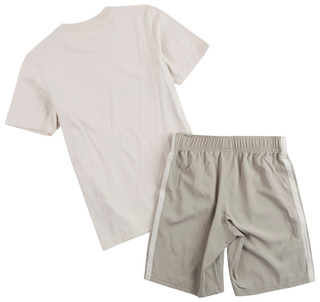 Thumbnail 3: Adidas Big Boy's 2 Pc Stripe Logo Short Set 