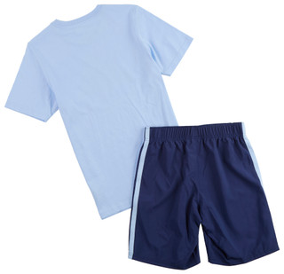 Thumbnail 3: Adidas Big Boy's 2 Pc Stripe Logo Short Set 