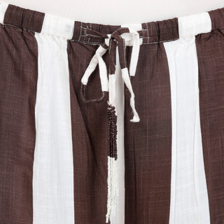Thumbnail 3: TRU DESTINATIONS Women's Linen Wide Leg Stripe Pant 