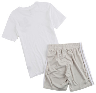 Thumbnail 3: Adidas Big Boy's 2 Pc Chest Logo Tee Stripe Short Set 