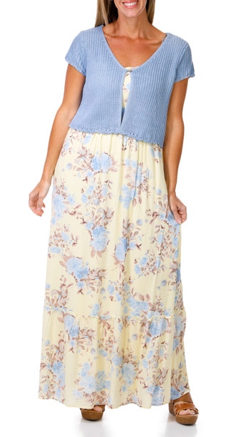 Thumbnail 1: OLIVE & OAK Women's 2Fer Cardigan & Maxi Dress 