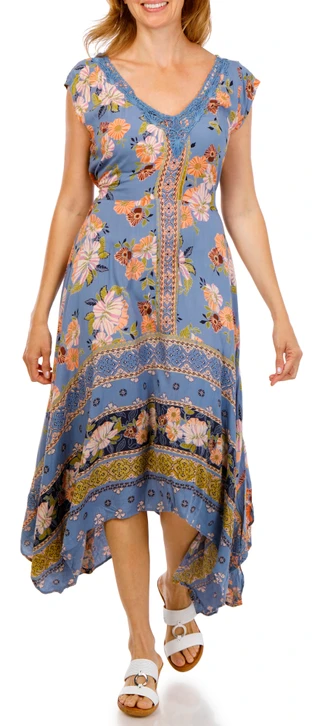 Thumbnail 4: Lola P Women's Sleeveless Hanky Hem Midi Dress 