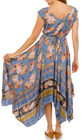 Thumbnail 2: Lola P Women's Sleeveless Hanky Hem Midi Dress 