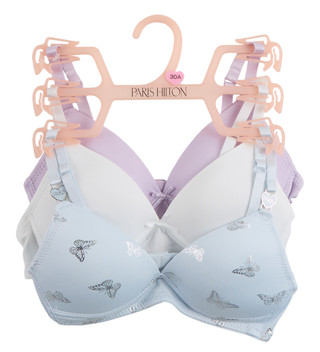 Thumbnail 1: Paris Hilton Girls 3 Pk Padded Enhanced Support Bras 
