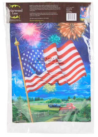 Thumbnail 2: Briarwood Lane 12x18 American Flag & Fireworks LED Garden Flag 