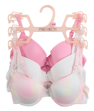 Thumbnail 1: Paris Hilton Girls 3 Pk Padded Enhanced Support Bras 