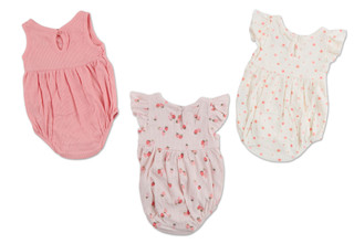 Thumbnail 2: Chick Pea Baby Girls 3 Pk Creepers 