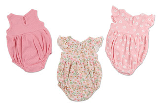 Thumbnail 2: Chick Pea Baby Girls 3 Pk Creepers 