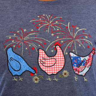 Thumbnail 3: Tru Self Women's Plus Americana Chicken Applique Top 