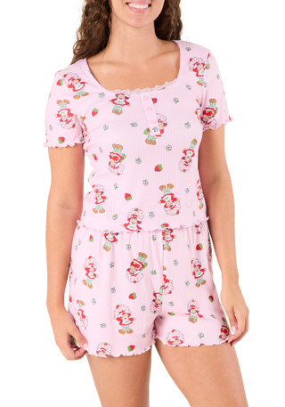 Thumbnail 1: Strawberry Shortcake Juniors 2 Pc Character Pajama Shorts Set 