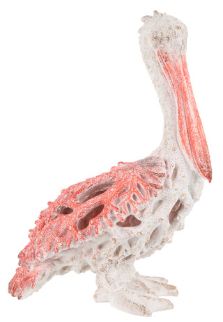 Thumbnail 3: Deco March 10x14 Red Fossil Resin Pelican Figurine 