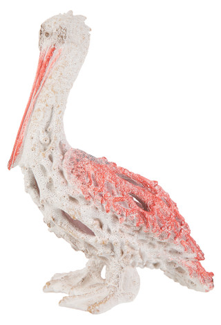 Thumbnail 1: Deco March 10x14 Red Fossil Resin Pelican Figurine 