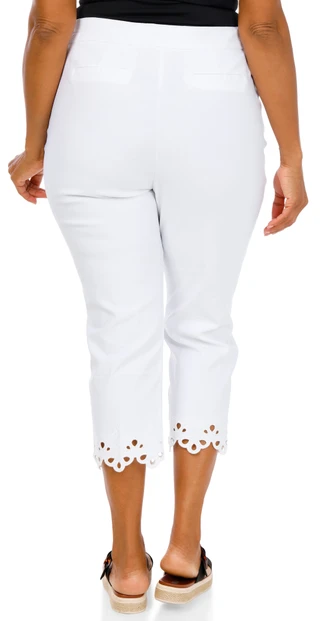 Thumbnail 2: Philosophy Women's Plus Eyelet Hem Pull On Capris  