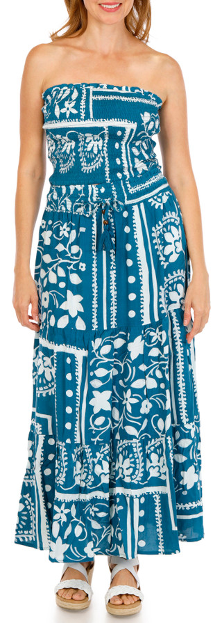 Thumbnail 1: Club Z Women's Print Bandeau Skirt Set 