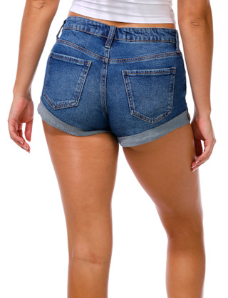 Thumbnail 3: Celebrity Pink Juniors Roll Cuff Denim Shorts 