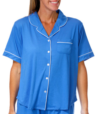 Thumbnail 2: Flora by Flora Nikrooz Women's 2 Pc Annie Notch Collar Pajama Short Set 