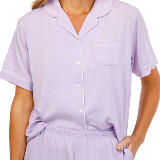 Thumbnail 2: Flora by Flora Nikrooz Women's 2 Pc Annie Notch Collar Pajama Short Set 