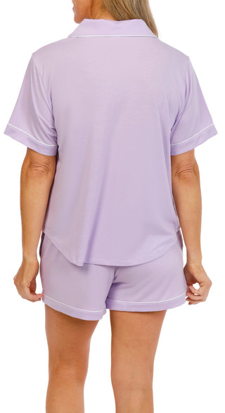 Thumbnail 3: Flora by Flora Nikrooz Women's 2 Pc Annie Notch Collar Pajama Short Set 