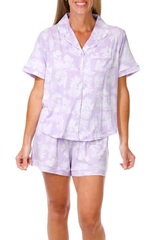 Thumbnail 1: FLORA NIKROOZ Women's 2 Pc Pajama Shorts Set 