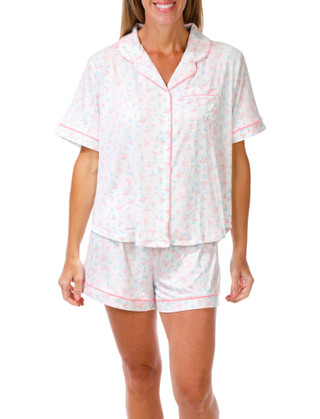Thumbnail 1: FLORA NIKROOZ Women's 2 Pc Pajama Shorts Set 