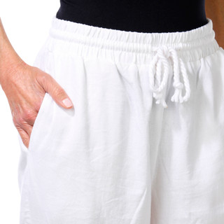 Thumbnail 2: Cisono Junior's Smocked Waist Linen Pants 