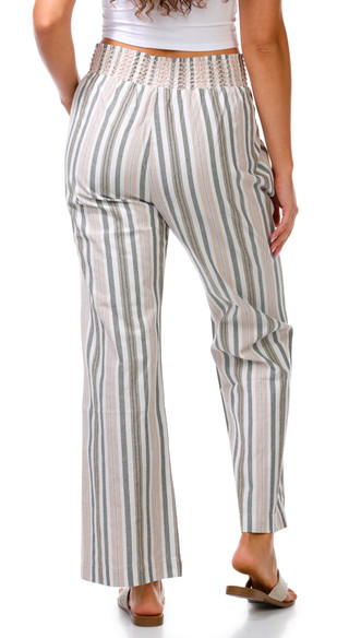 Thumbnail 2: Cisono Junior's Smocked Waist Linen Pants 