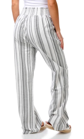 Thumbnail 3: Cisono Junior's Smocked Waist Linen Pants 