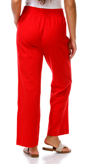 Thumbnail 3: Cisono Juniors Smocked Waist Linen Pants 