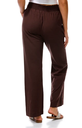 Thumbnail 3: Cisono Juniors' Smocked Waist Linen Pants 