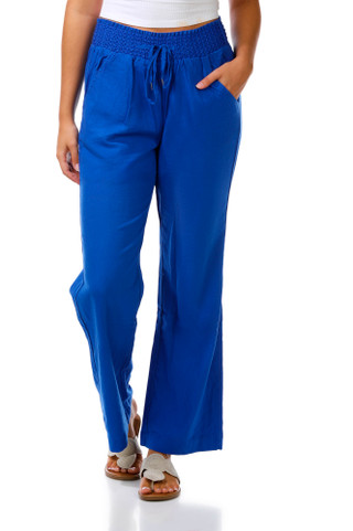 Thumbnail 1: Cisono Juniors Smocked Waist Linen Pants 
