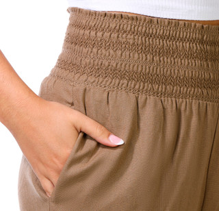 Thumbnail 2: Cisono Junior's Smocked Waist Linen Pants 