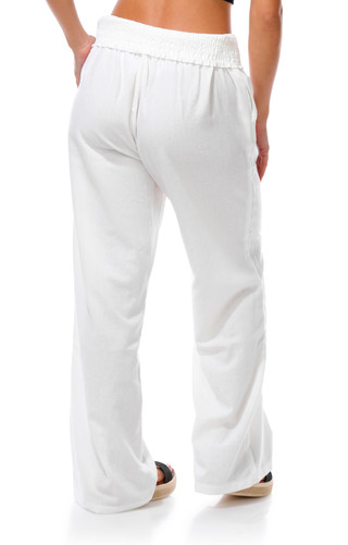Thumbnail 2: Cisono Junior's Smocked Waist Linen Pants 