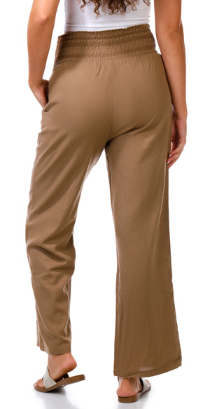 Thumbnail 3: Cisono Junior's Smocked Waist Linen Pants 