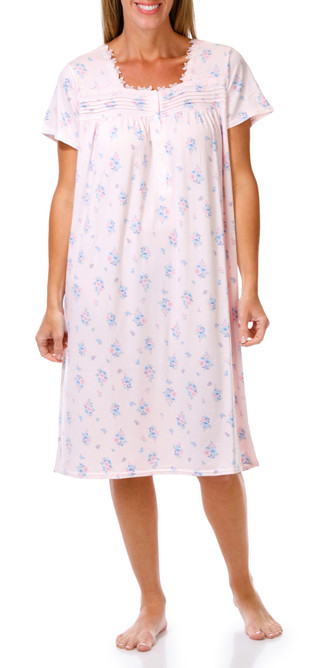 Thumbnail 1: Laura Ashley Women's Short Sleeve Pajama Dress 