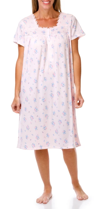 Thumbnail 1: Laura Ashley Women's Short Sleeve Pajama Dress 