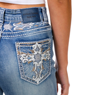 Thumbnail 2: Evolve Denim Juniors Bling Back Bootcut Jeans 