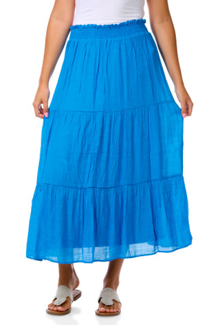 Thumbnail 1: As U Wish Juniors Smocked Waist Gauze Maxi Skirt 